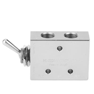 Válvula Seletora Mecânica Pneumática de Botão, 2 Posições, 5 Vias, G1/8 pol, 1,5~8 kgfcm²