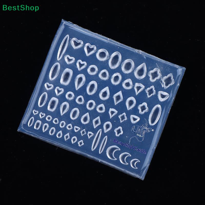 3D Silicone Mold Gemstone Heart Oval Shape Nail Artistry DIY Transparent Manicure Template