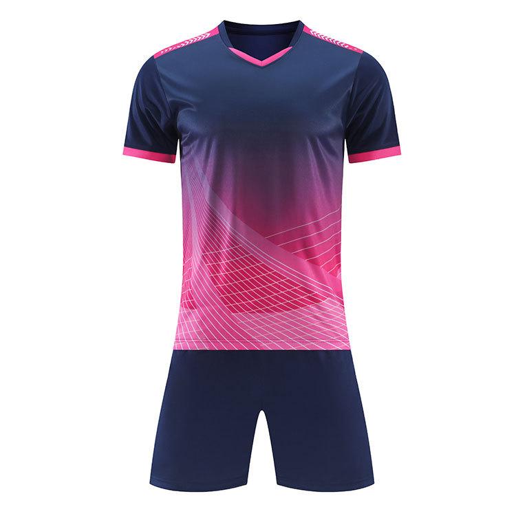 New football jersey set Student sports games Adult children's short-sleeved football jersey Printing number Wholesale