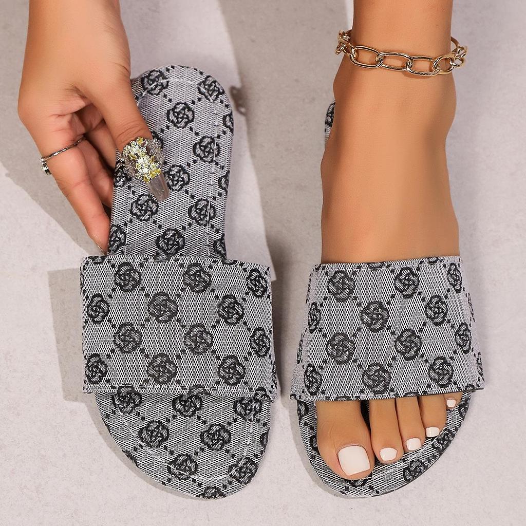 African Fashion Flat Floral Slippers for Women