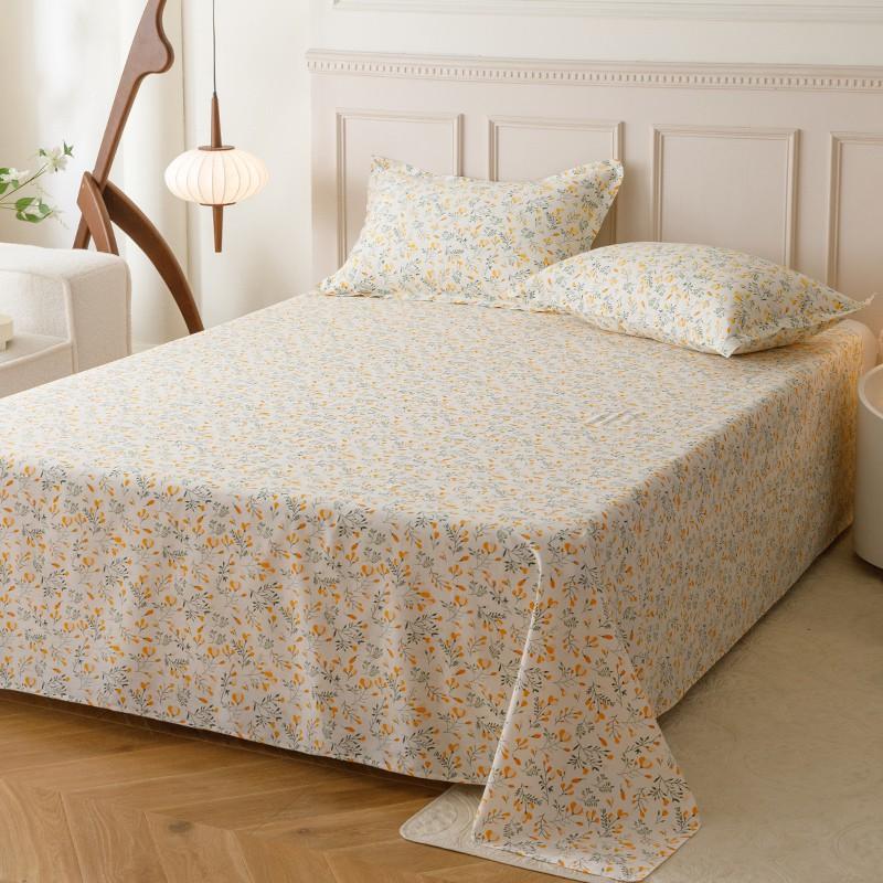 100% Cotton Single Bed Sheet Set Lightweight Breathable Student Dorm Bedding With Pillowcase Stripe