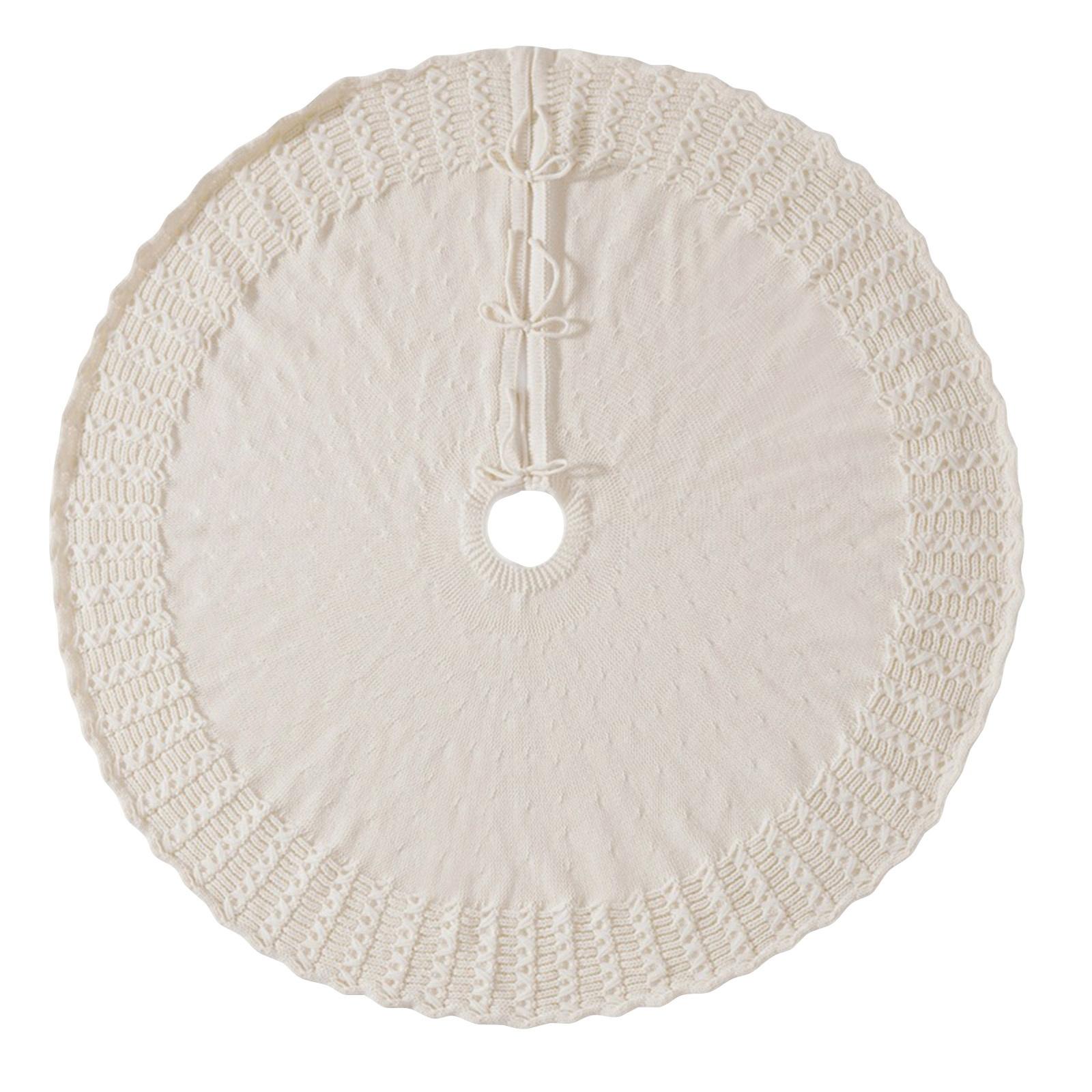 

Вязаная юбка для рождественской елки, Юбка для елки с косами, Деревенское украшение для елки, Подходит для рождественских елок, Складная и многоразовая One Size белый