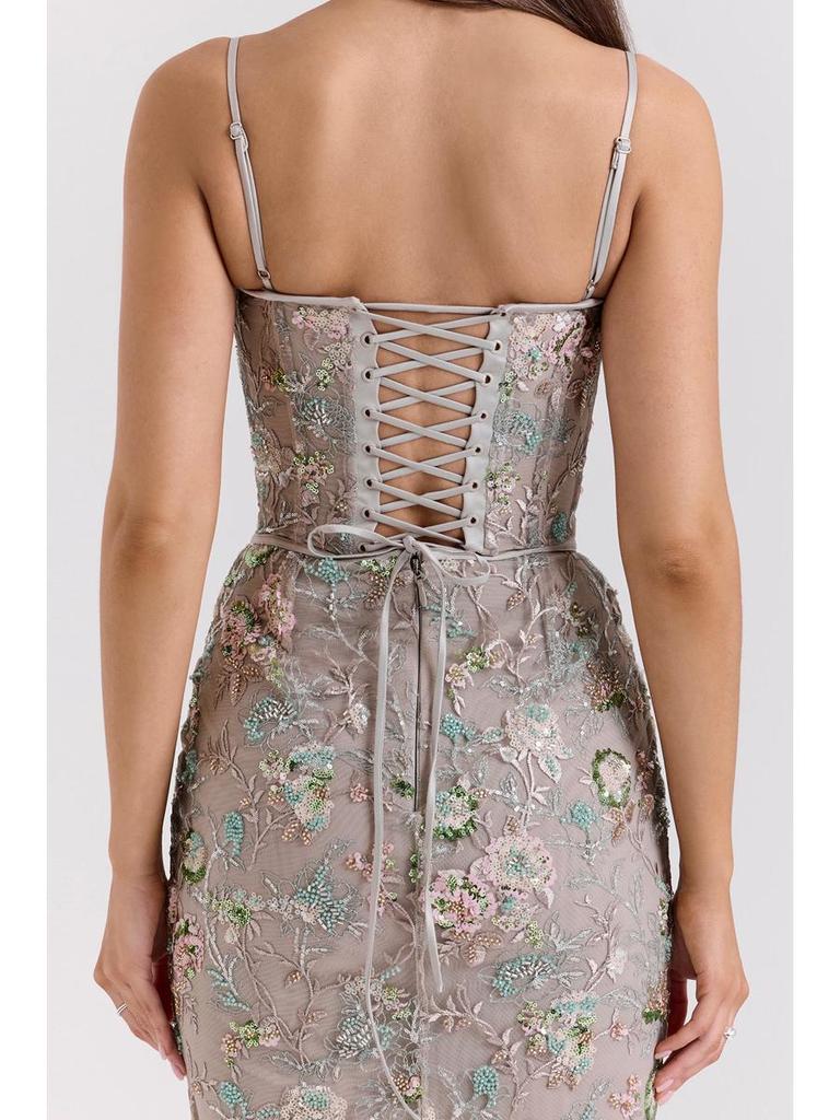 2026 Abito Elegante con Lacci e Schiena Scoperta Slim-fit da Donna