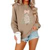 Women's Christmas Print Sweatshirt, Casual Crewneck Long Sleeve Loose Fit Pullover