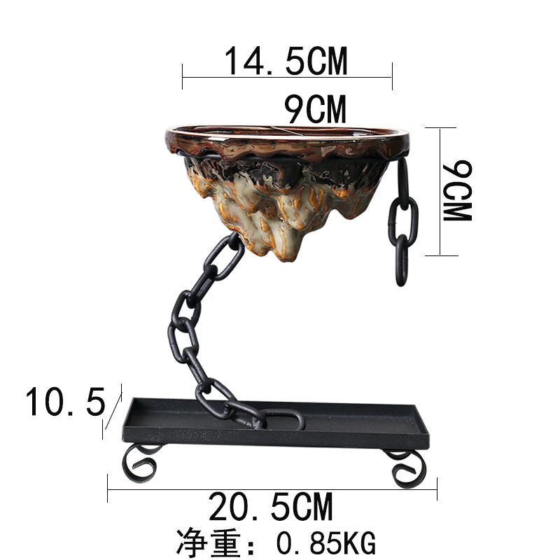 Iron Hanging Ornaments Iron Chains Suspended Living Room Decoration Bamboo Succulent Moss Balls Landscape Basin