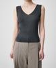 MUSINSA STANDARD WOMAN Women'S Ribbed V-Neck Knit Sleeveless Top [Dark Grey]
