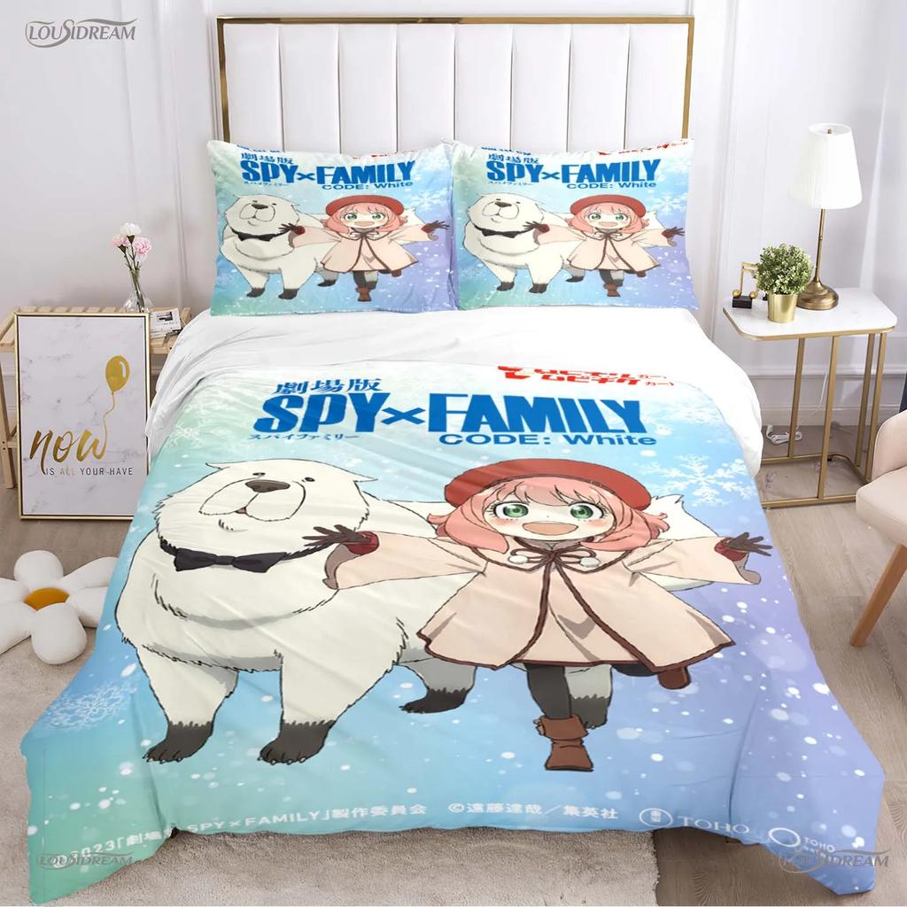 Spy X Family Cartoon Cute All Season Duvet Cover Comforter Bedding Set Soft Quilt Cover And Pillowcases Single/Double/Queen/King