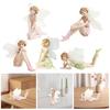 Flower Fairy Figure Figurine Lovely Desktop Ornament Fairy Statue Sculpture Creative for Bookshelf Cabinets House Bedroom Gift