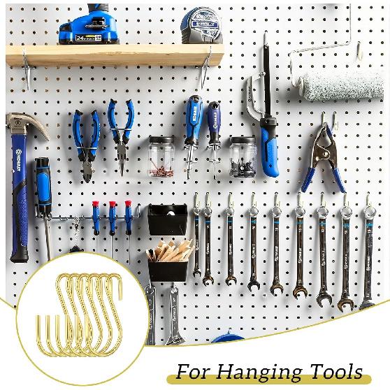 100PCS Gold S Hooks for Hanging,1 Inch Small S Hook, Metal Hanging Hooks Iron Wire Hook Hanger for Hang Jewelry Small Kitchenware Potted Plants Bags