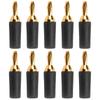 10PCS J.10007 2.5mm Brass Banana Plug Gold Plated Banana Plug Connector Instrument Test PlugBlack