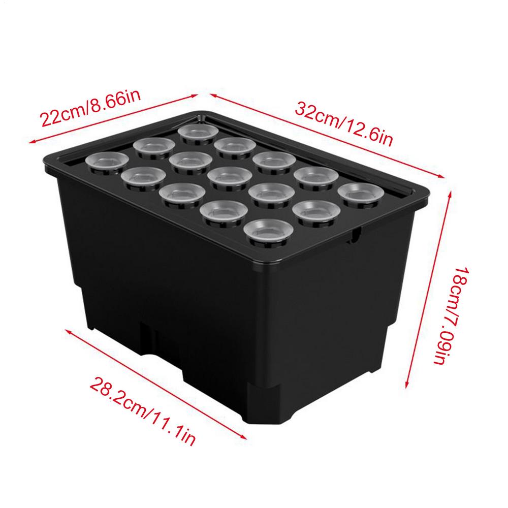 Hydroponic Grow System Hydroponic Box 15Hole Nursery Pot For Garden Indoor Plants Vegetable Soilless Culture Planter чёрный