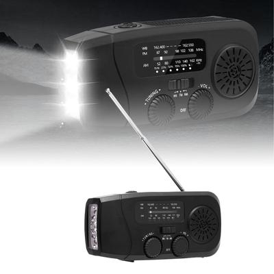 Solar Hand Crank Radio 2000mAh Battery AM FM WB Emergency Weather Radio with LED Flashlight for Outdoor Camping Hiking
