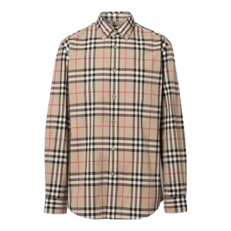 

Чоловіча бавовняна сорочка з довгим рукавом Burberry з перевіреним принтом Archive Check L