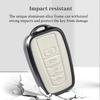 For Toyota Key Fob Cover with Keychain, Genuine Aluminum Alloy and Leather Protection Key Case for 2018-2022 Camry RAV4 Highlander Avalon C-HR Prius
