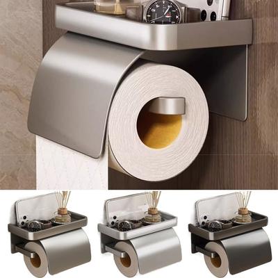 Punch-free Bathroom Tissue Self Wall-mounted Tissue Roll Hanger Toilet Paper Holder  Home