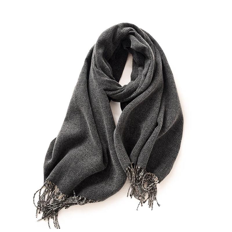 Fumede Double-Sided Faux Cashmere Tassel Scarf