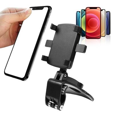 Car Phone Holder 360 Degree Rotating Universal Smartphone Stands Foldable Dashboard Adjustable Spring Clip Cell Phone Holder