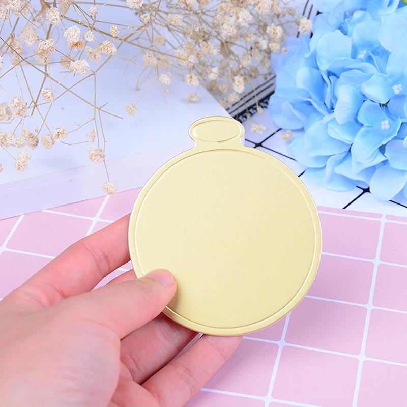 100 ცალი 8/9 სმ ოქროსფერი ტორტის ძირი ერთჯერადი მრგვალი მუსის დესერტის დაფა საკვები ქაღალდის საგები ტორტის საჩვენებელი ლანგარი საცხობი აქსესუარები ინსტრუმენტები