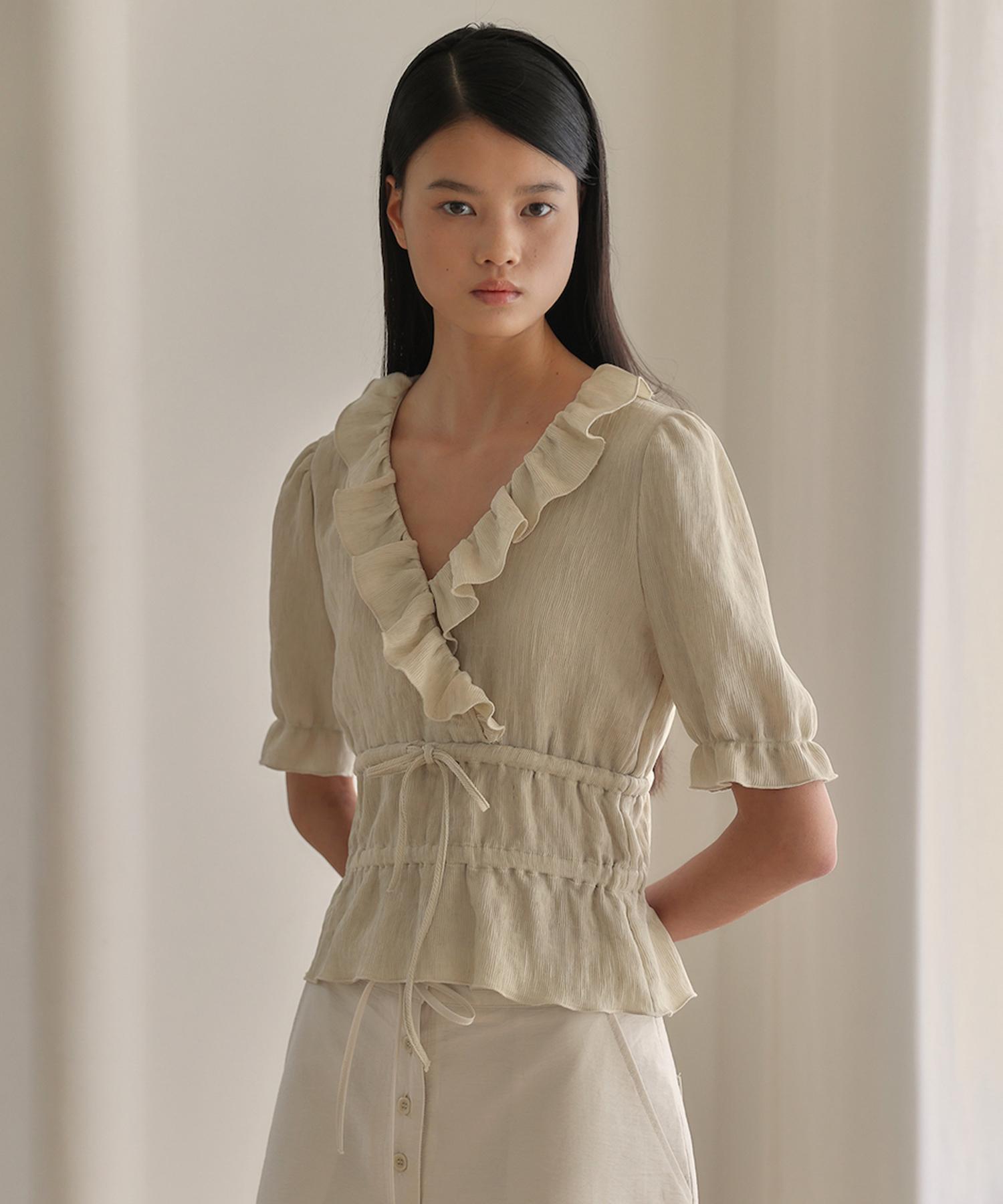 Auro French Frill Blouse [ Cream ]