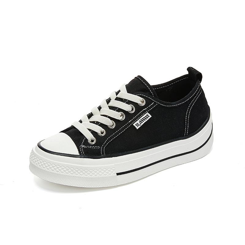 Mango Kopf Canvas Schuhe Frühling lässig einzelne Schuhe flachsohlige vielseitige kleine weiße Schuhe Plateau Sport Board Schuhe Frauen