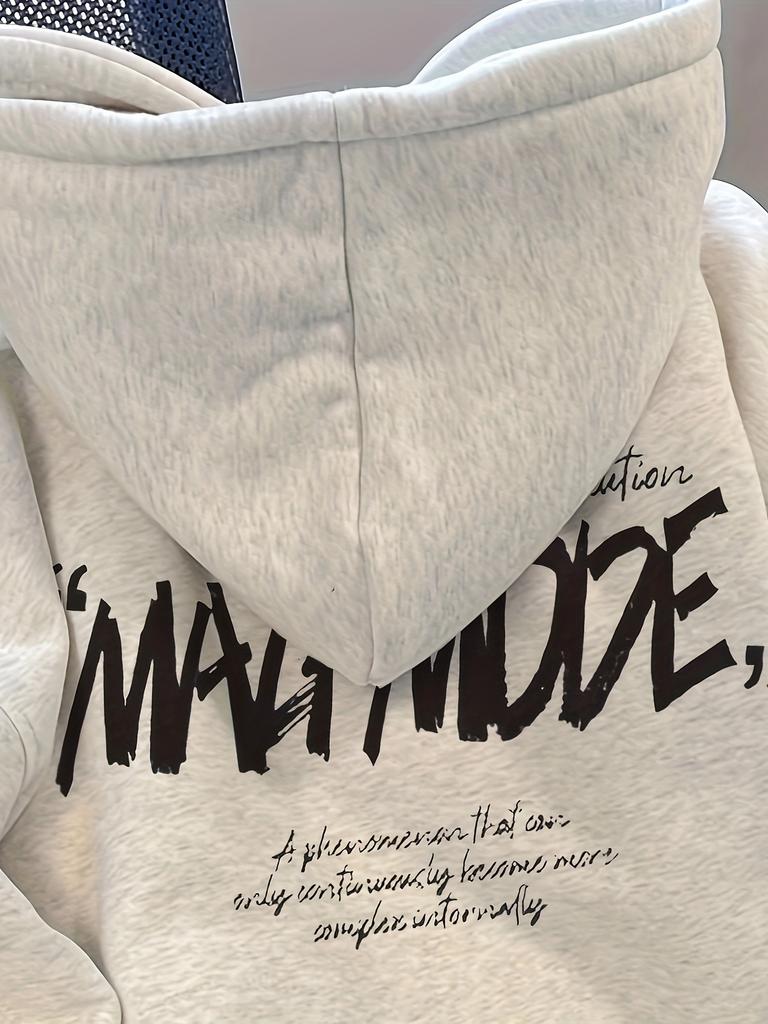 2025 Autumn and Winter Men's Casual Hooded Sweater Letter Printing Unisex Pure Cotton Versatile Loose Fashion Comfortable Hoodie