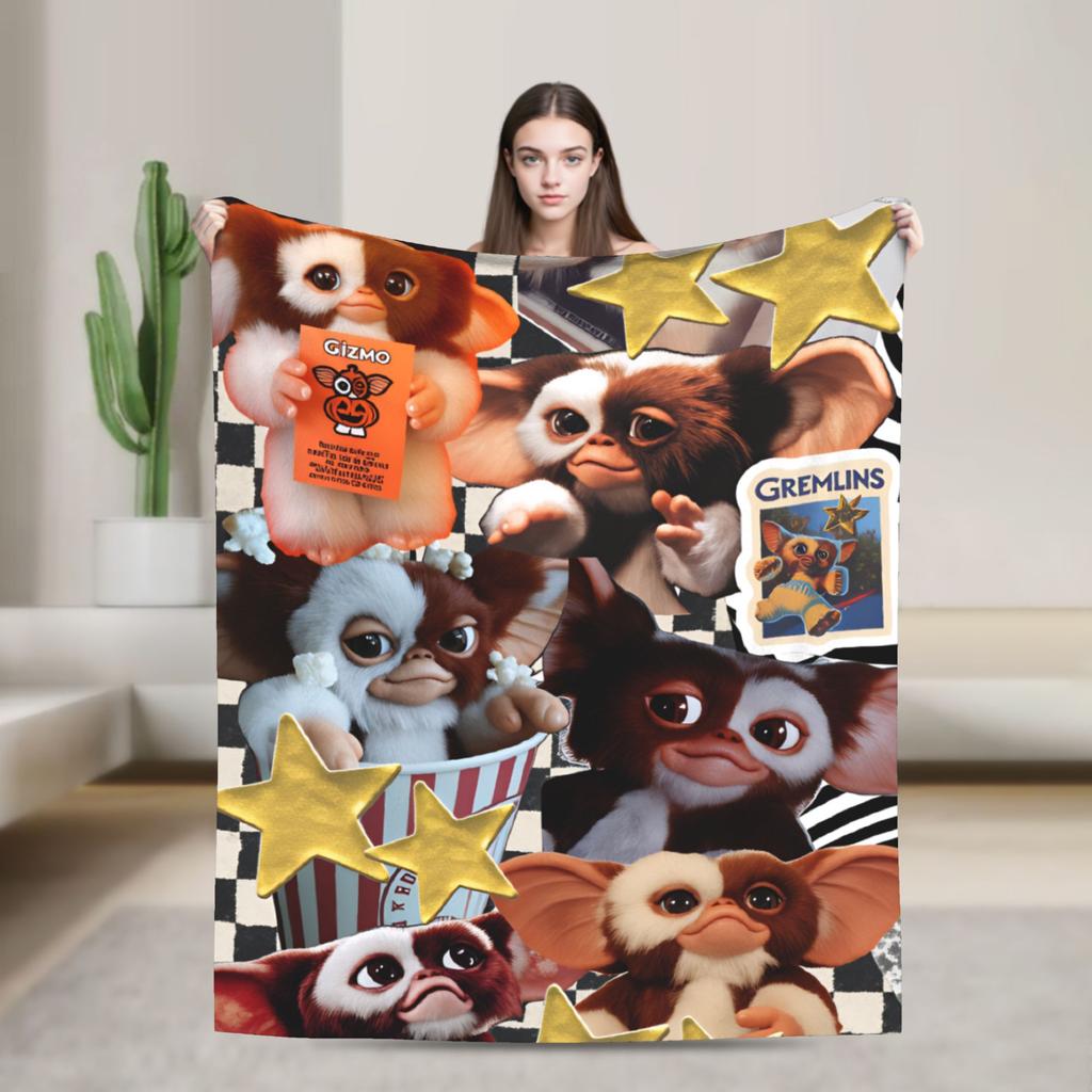 Christmas Horror Movie   Warm Blankets G-Gremlins Gizmo Camping Plush Bedding Throws Home Decor Flannel Bedspread Sofa Bed Cover