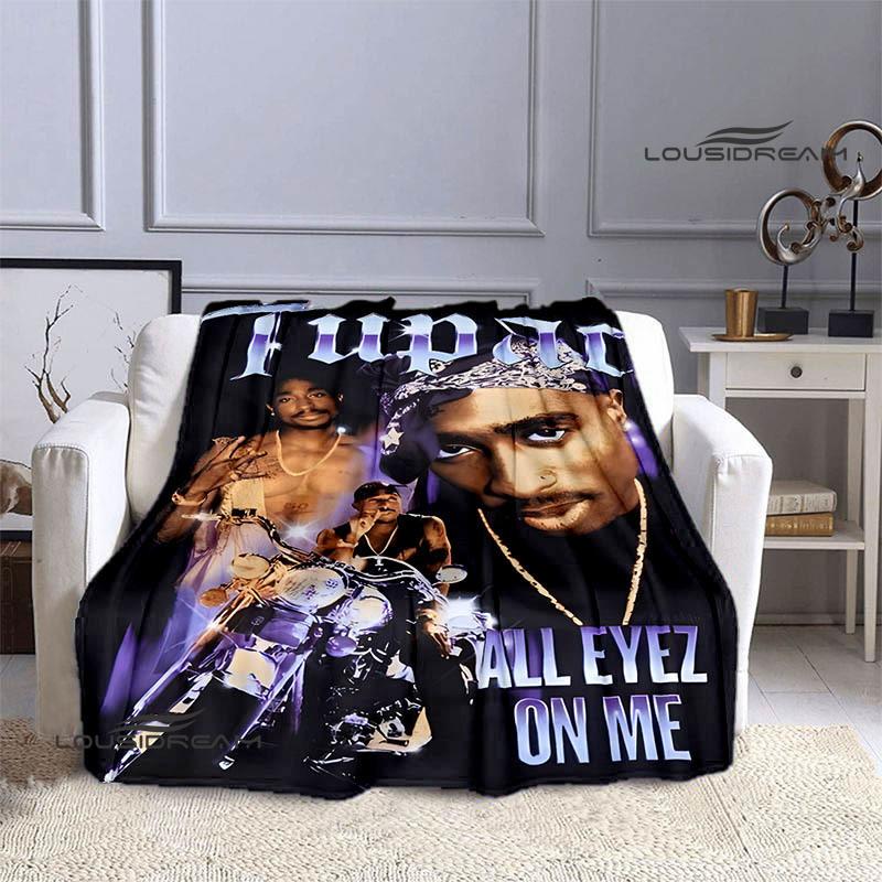 Hip-hop 2PAC Printed Blanket Picnic Blanket Warm Blankets Outdoor Blanket Home Bed Linings Blankets for Beds Birthday Gift