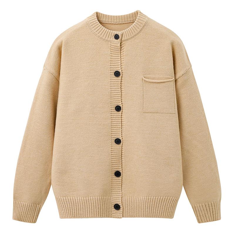 Cardigan Sweater Men's Loose Solid Color Knitted Sweater Versatile Single Breasted Knitted Jacket