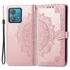 For Motorola Edge 40 Neo 5G Case Mandala Embossed PU Leather 3 Card Slots Phone Cover