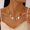 2025 French Vintage Metal Charms Necklace for Women Chili Love Conch Pearl Pendent Elegent Necklace Drip Glaze Luxury Jewelry