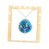 Handmade Silk Winding Tree Of Life Colorful Beads Natural Agate Sheet Pendant Necklace N634