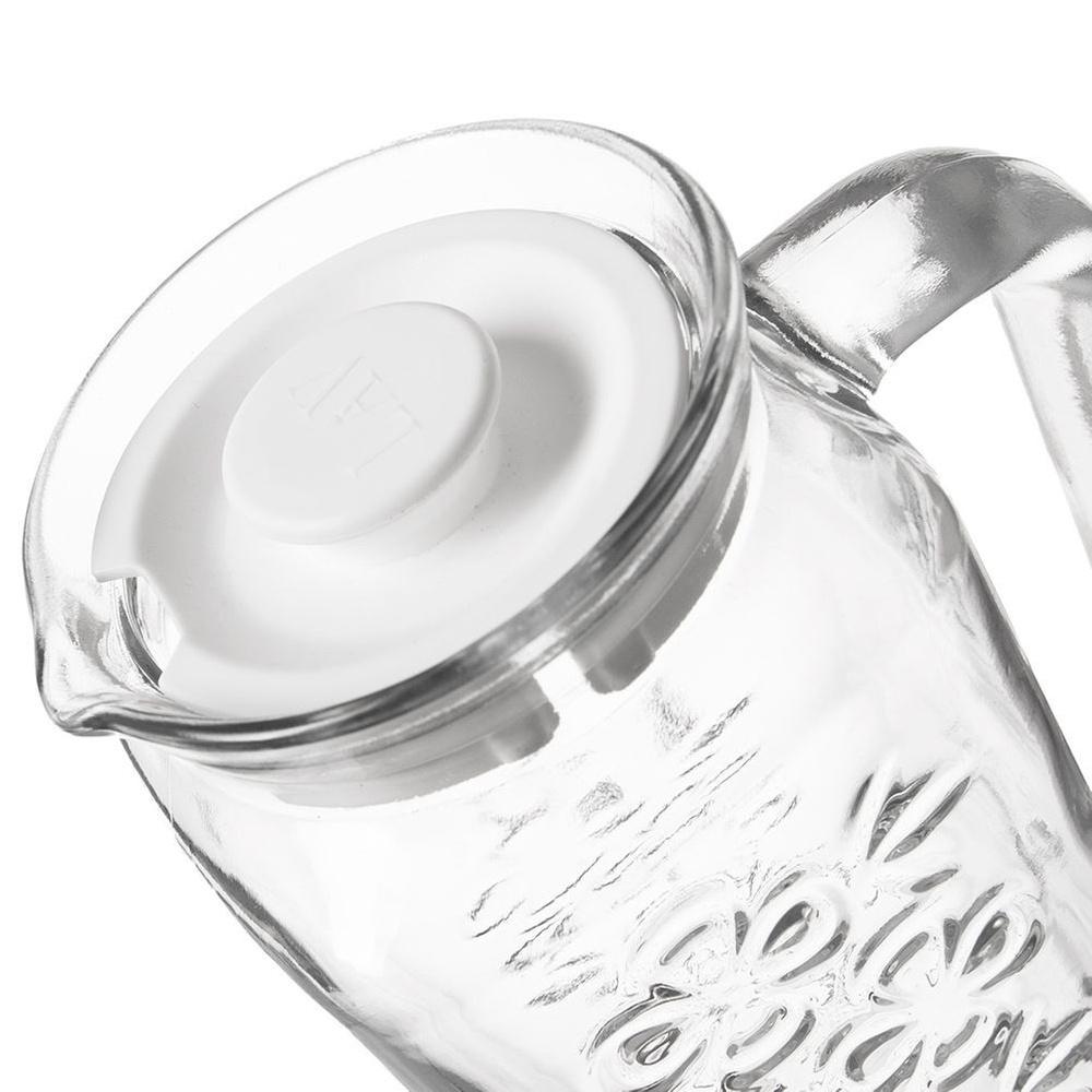 Glass Beverage Jug with Lid 1.1L