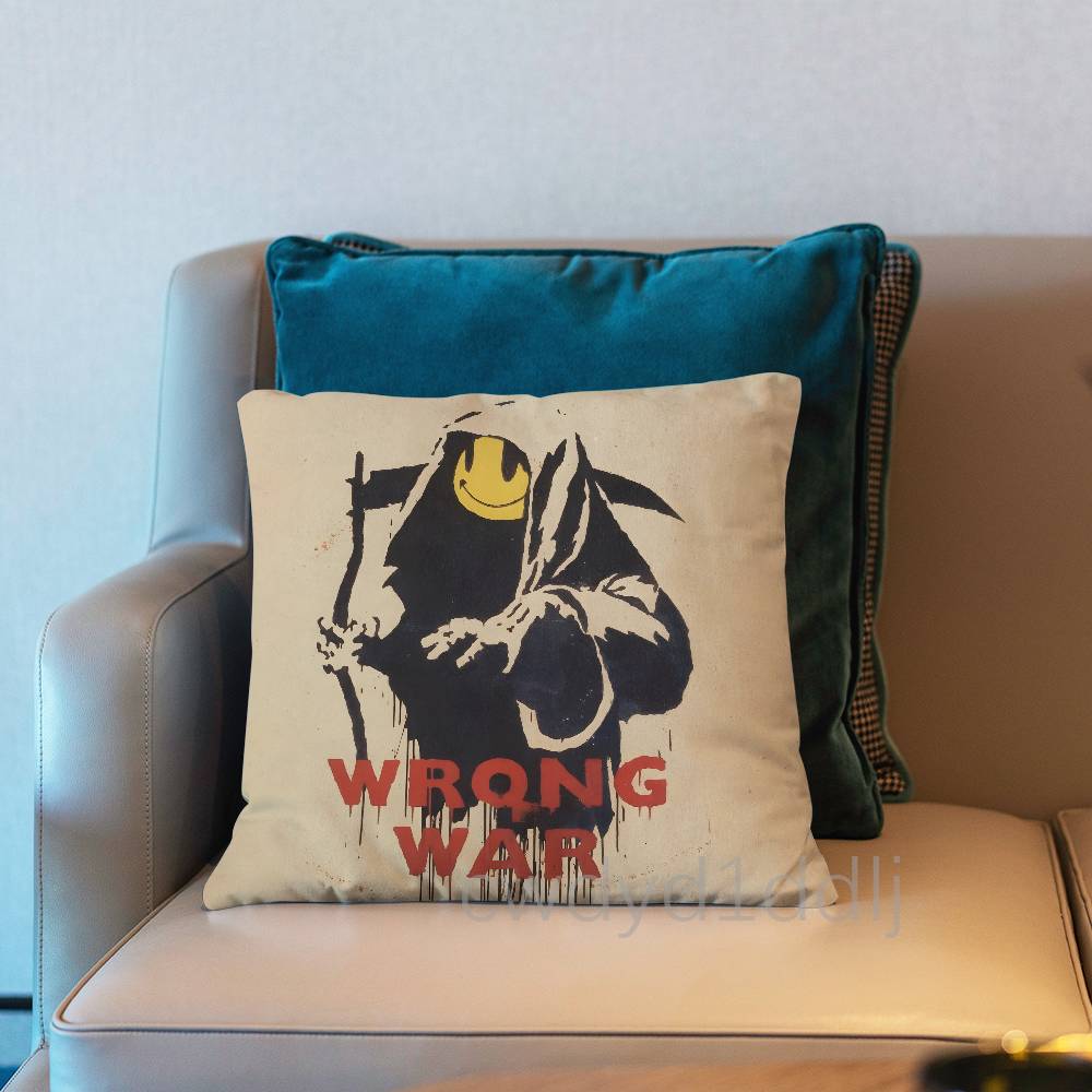 Street Art BBanksy Graffiti Cushion Cover Pillow Cover Decor Pillowcase Printed Cushion Case For Couch