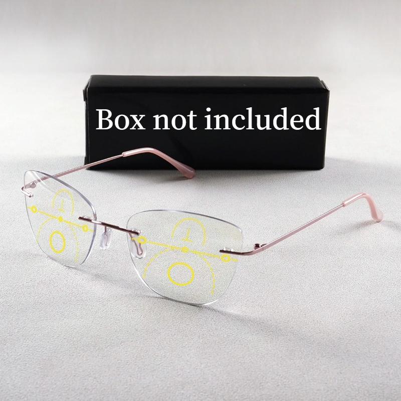 2026 Ultra Light Frameless Progressive Multifocal Reading Glasses, HD Anti Blue Light Presbyopia Eyewear Diopters +1.0 To +4.0