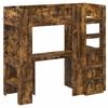 Loft Bed Frame with Desk Smoked Oak
