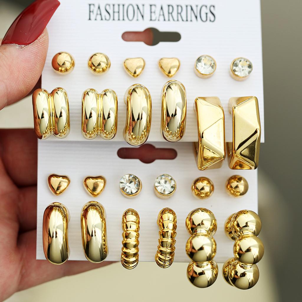 Hot-selling premium earrings, love water drop women's earrings set, multiple pairs of CCB twist earrings.