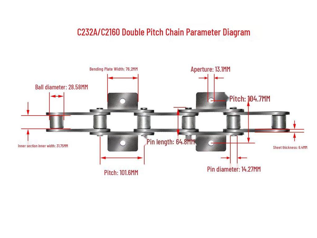 10A32A Single/Double Hole Double Pitch Small Roller Transfer Chain