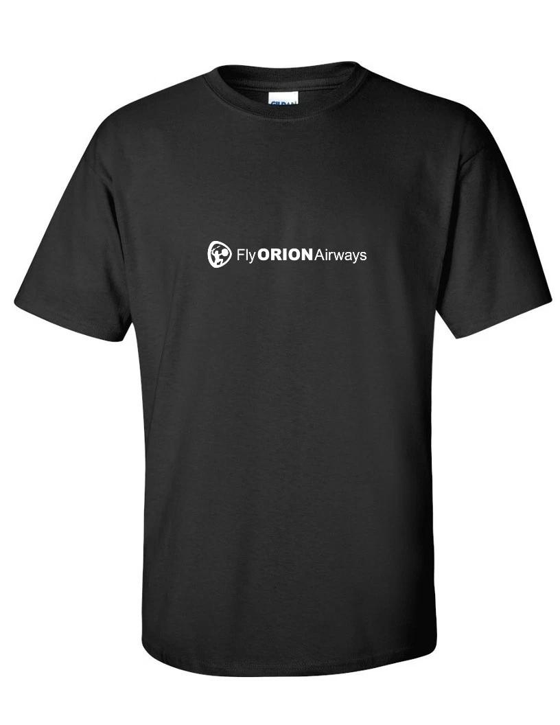 

Fly Orion Airways White Logo United Kingdom UK Airline Geek Black Cotton T-Shirt 4XL