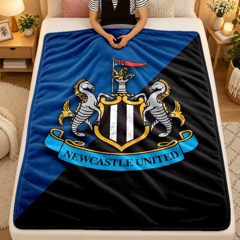Coperta di Flanella Newcastle United Calcio Calda Morbida Plaid per Uso Interno Divano Letto Soggiorno