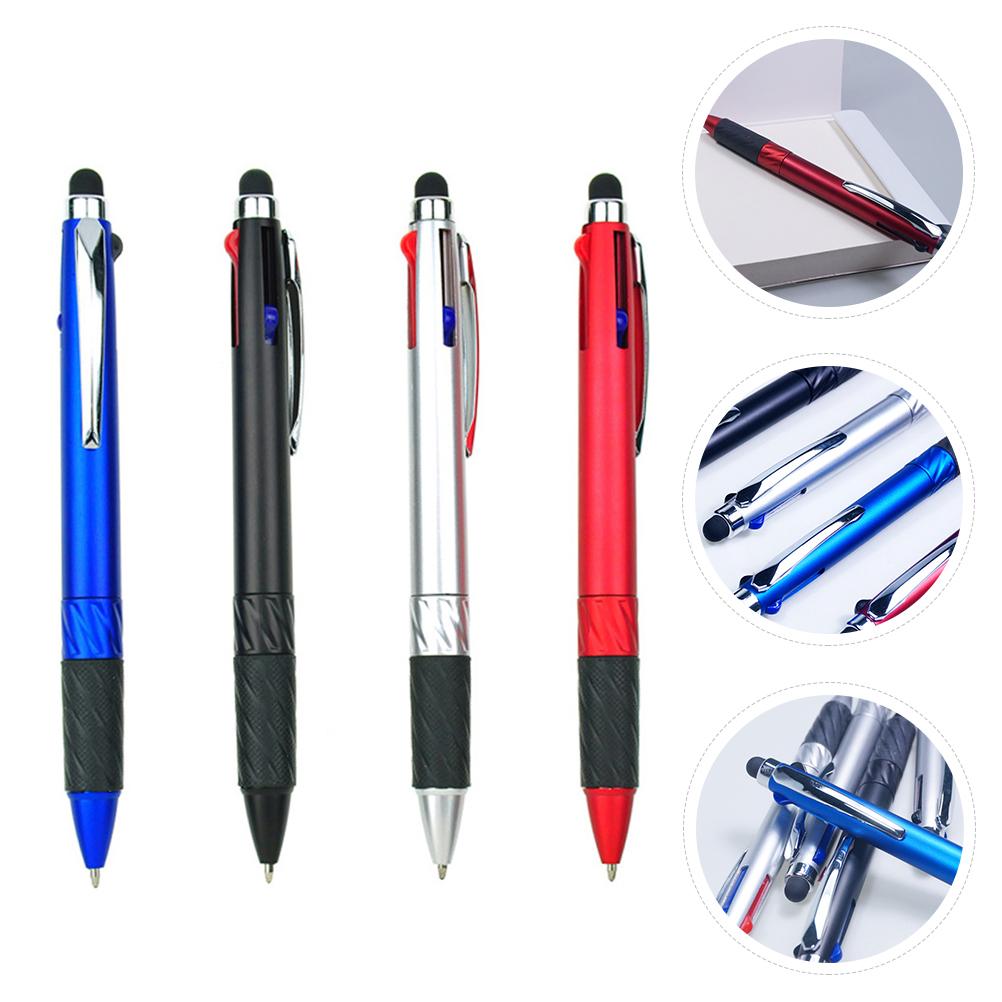 4 Pcs Stylus Pen for Multifunction Writing 3-color 0.7mm Ballpoint Pen Fashion Ink Metal Clip Conference