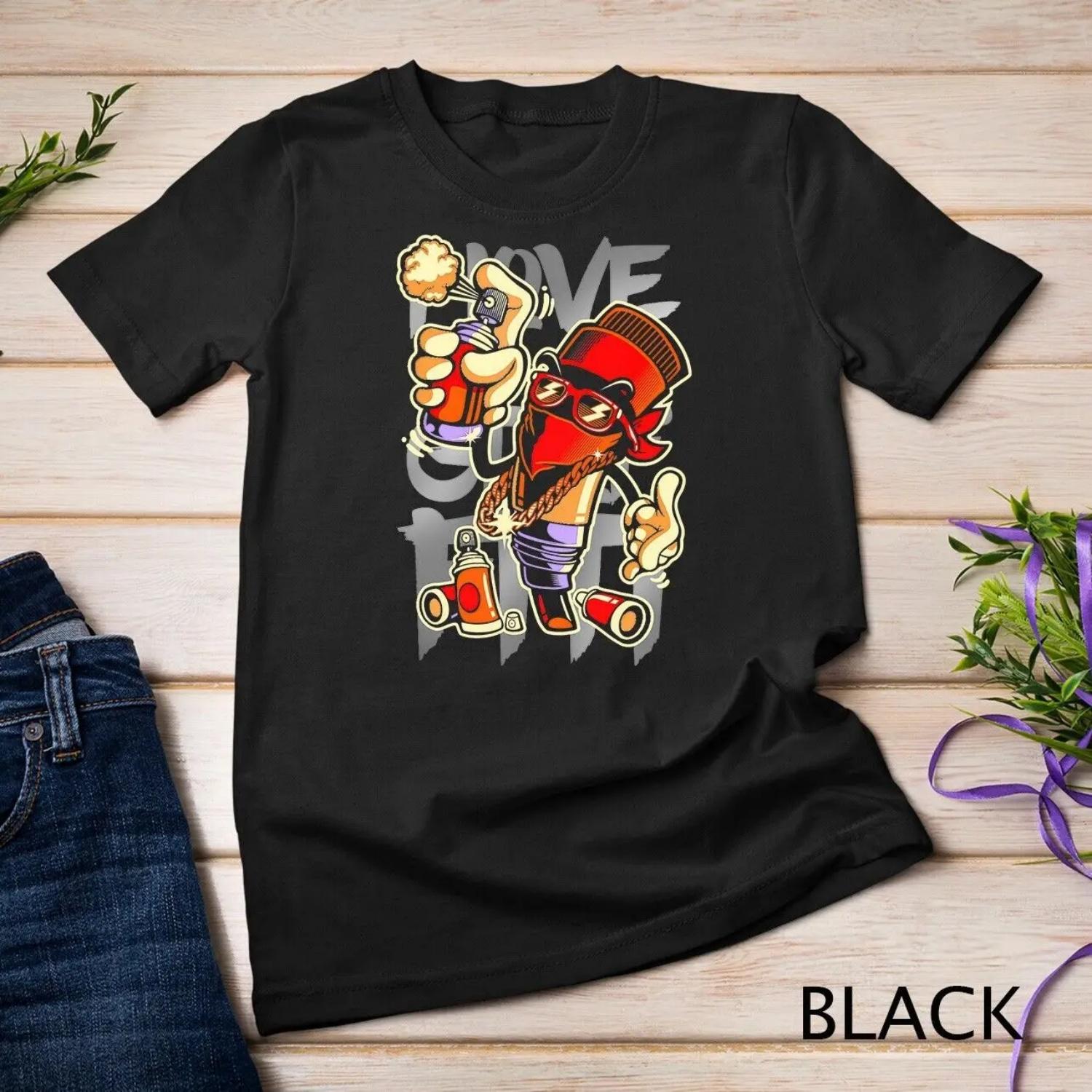 I Love Graffiti Art Spray Paint Artist Urban T shirt S