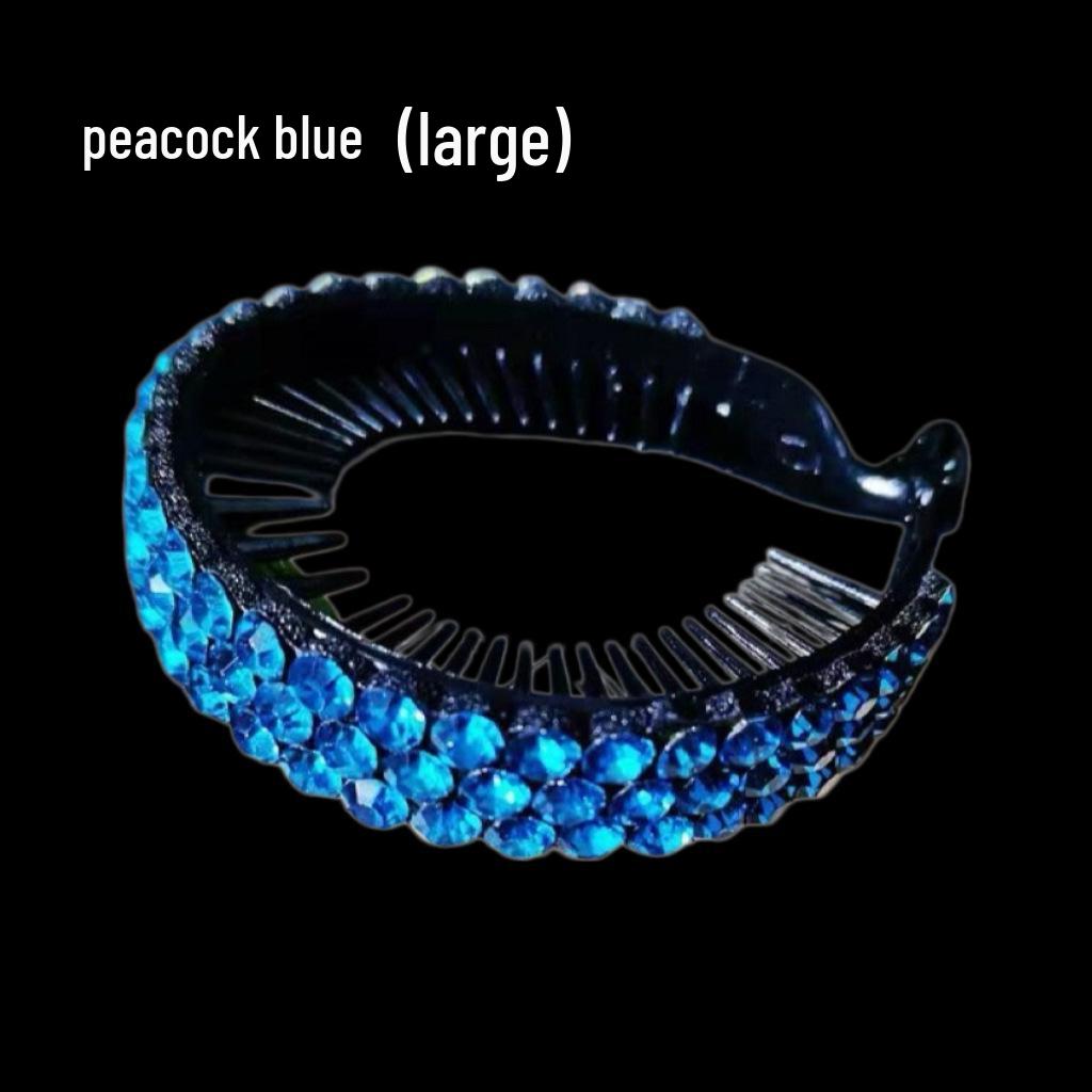 Korean Style Rhinestone Banana Clip Hair Bun Maker - Elegant Ponytail & Bun Accessory