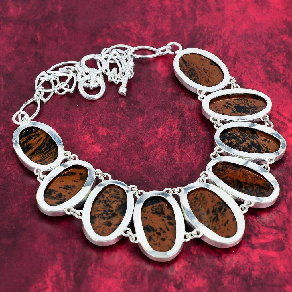 Mahogany Jasper Handmade Gemstone Necklace, 925 Solid Sterling Silver Necklace Antique Jewelry, For Thanksgiving