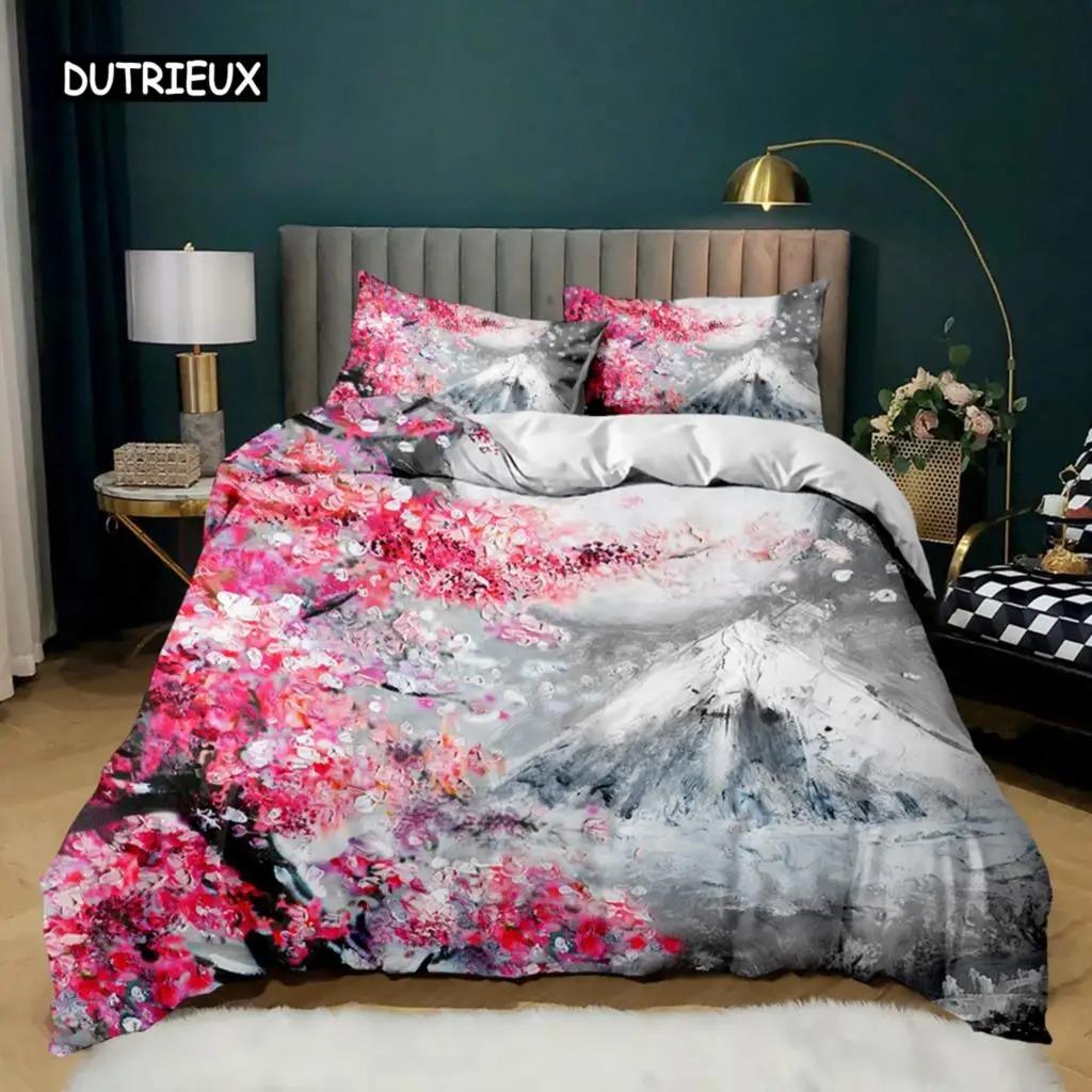 Japanskt Element Påslakanset Geisha Japansk Kultur Tema Enkelsängset Dubbel Queen King Size Polyester Täcke