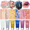 High Shimmer Glitter Gel for Body Face Eyes Hair, Sparkly Loose Glitter Gel for Stage Makeup, Waterproof Easy Clean, 3 Colors