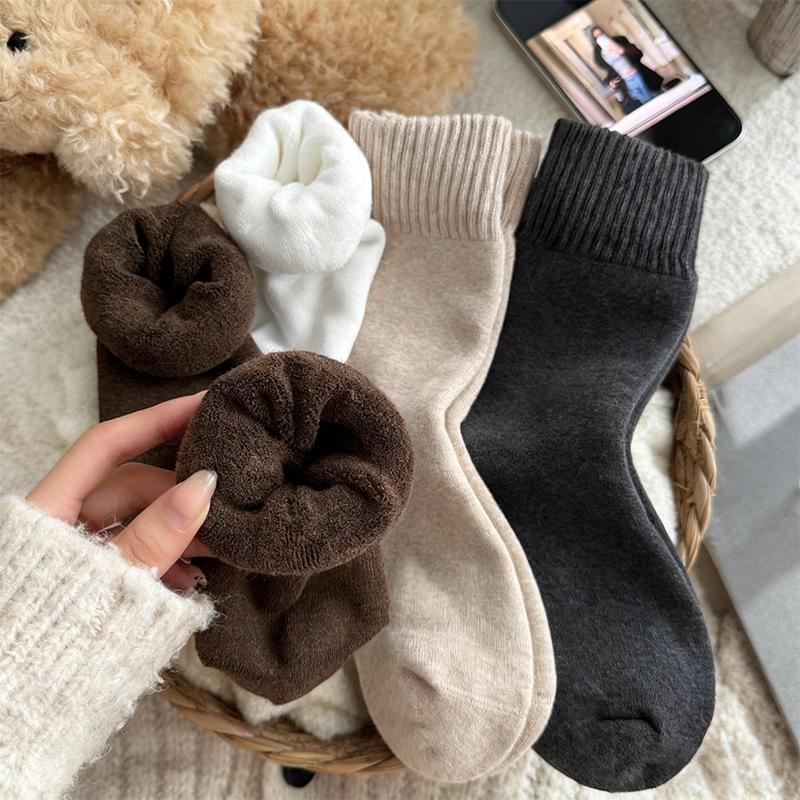 Chaussettes d'hiver chaudes épaissies pour femme - Polyvalentes, Anti-froid, Indispensables Automne/Hiver