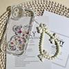 1 Stück Charm Schleife Handyketten für Frauen Mädchen Telefonanhänger Riemen Rosa Schwarz Acryl Perle Perlen Lanyard Schmuck Geschenk