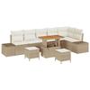 VidaXL 9-Piece Garden Sofa Set with Beige Cushions In Poly Rattan Acacia 3364756