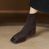 Krazing Pot Flock Winter Square Toe Modern Size 33 Boots Size 43 Zipper Fashion Stretch Ankle Boots
