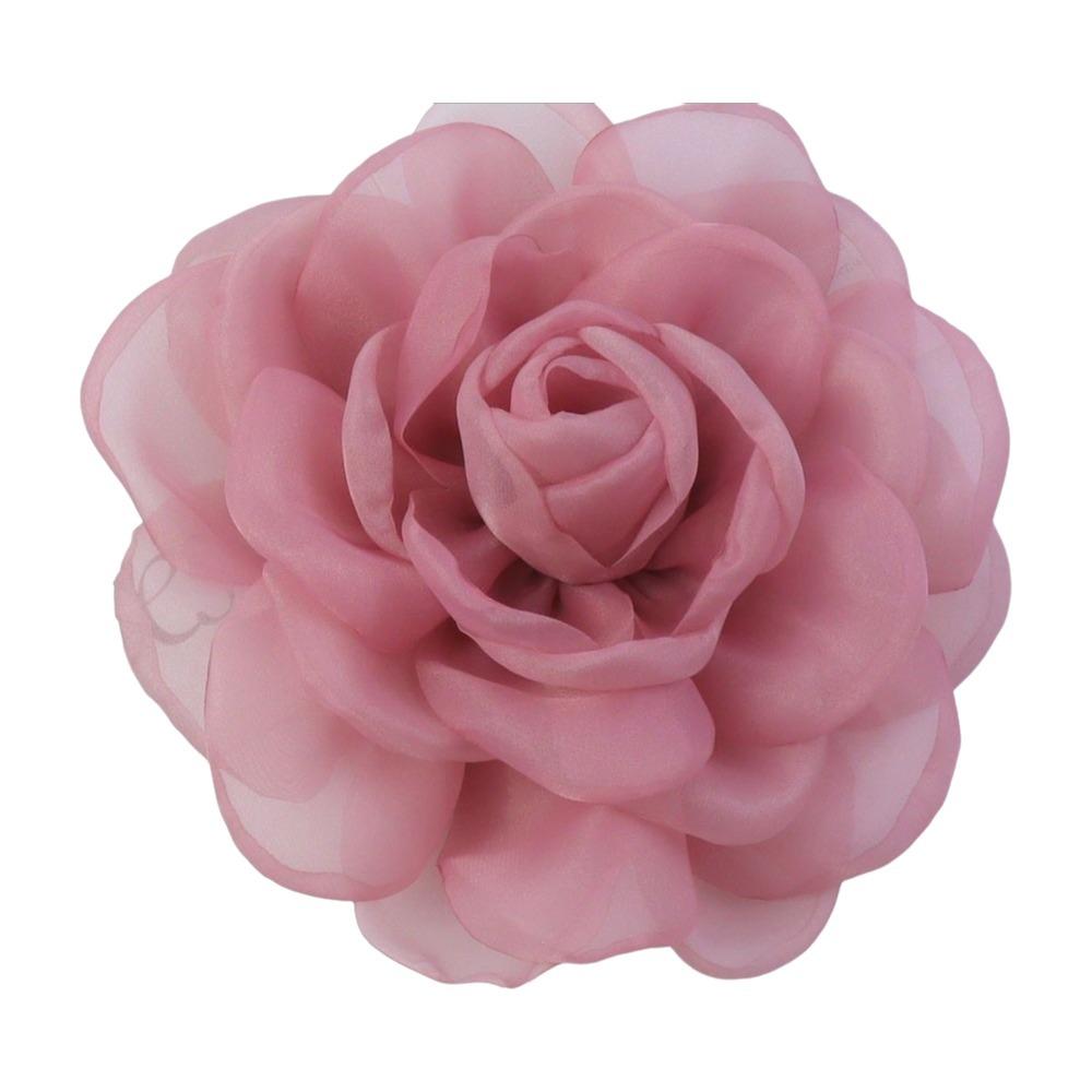Broche Fleur en Organza Épingle à Cheveux Fleur Surdimensionnée Nouvelle Boucle pour Foulard Accessoires Vestimentaires